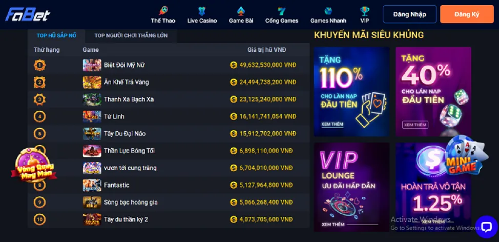 Ưu đãi Slot Game tại 98wim Nhà Cái